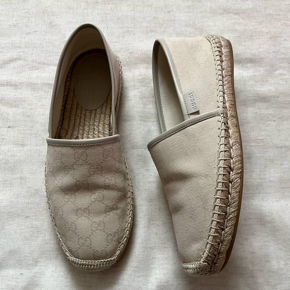 Gucci GG Monogram Beige Espadrilles
